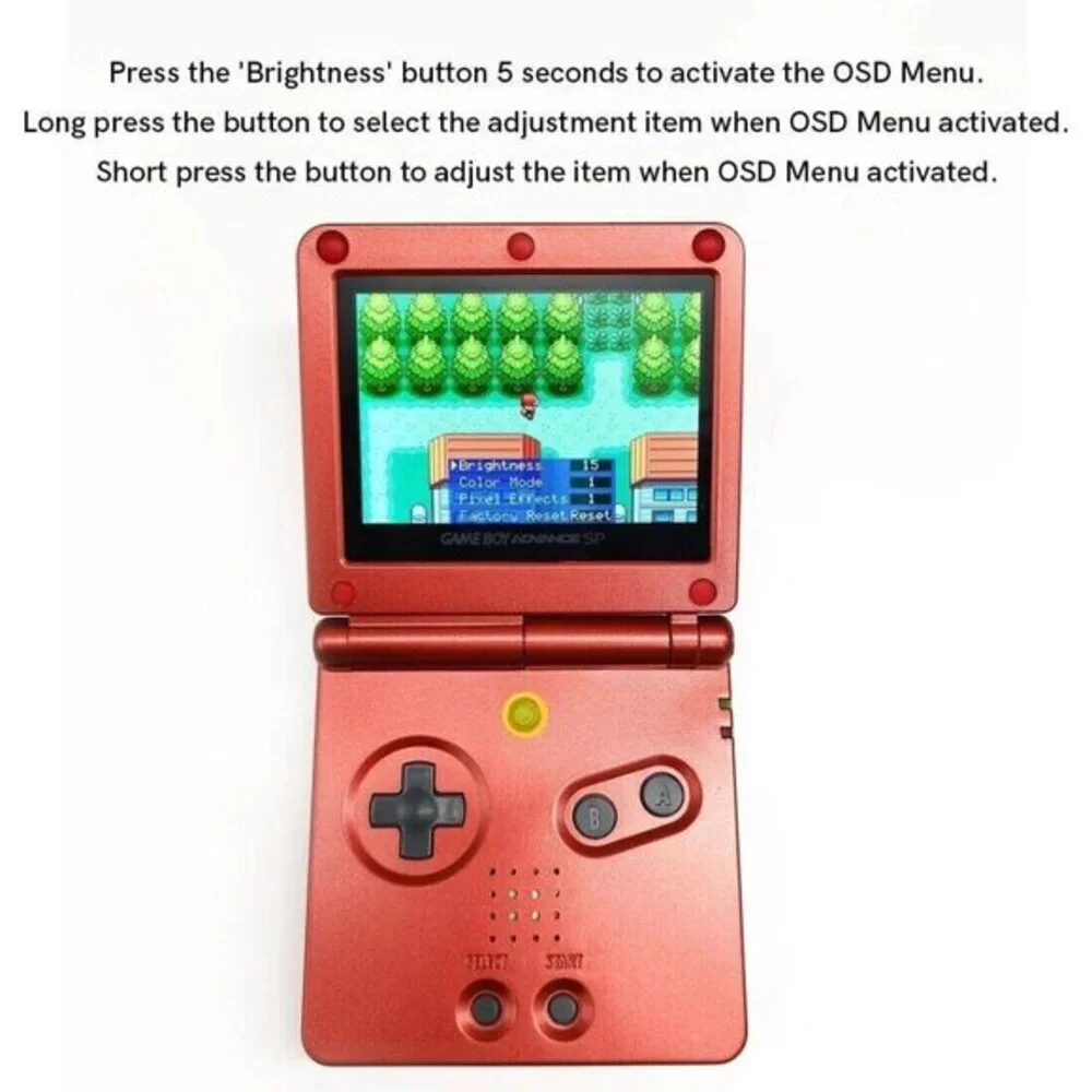 Gameboy Advance SP Upgraded Backlit Mod Drop In IPS V5 720 X 480 LCD Screen